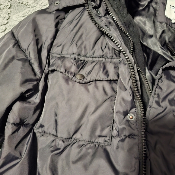 COLE HAAN SIGNATURE MEN'S Medium BLACK PUFFER JACKET COAT WITH REMOVABLE HOOD - Picture 13 of 14
